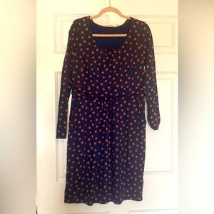 Boden long sleeve navy midi dress